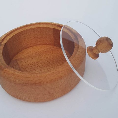 خرید قندان چوبی با درب پلکسی