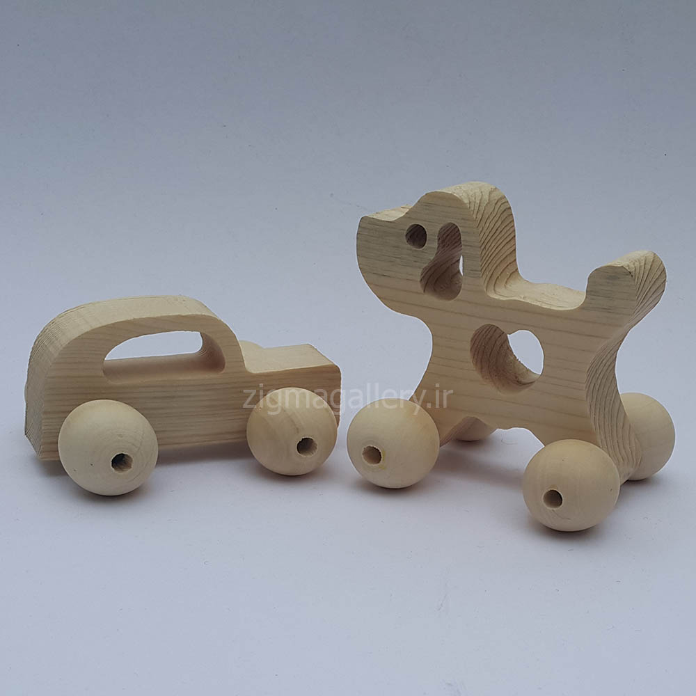 20250427_163046 اسباب بازی چوبی سگ مهربون و ماشین